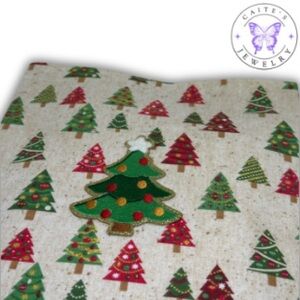 Handmade Small Book/Kindle Sleeve with a Christmas Trees Fabric